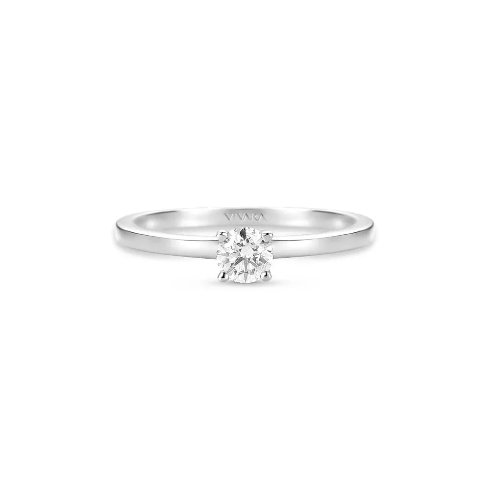 Anel Solitário Classic em Ouro Branco 18k com 0,14ct de Diamante — imagem 1