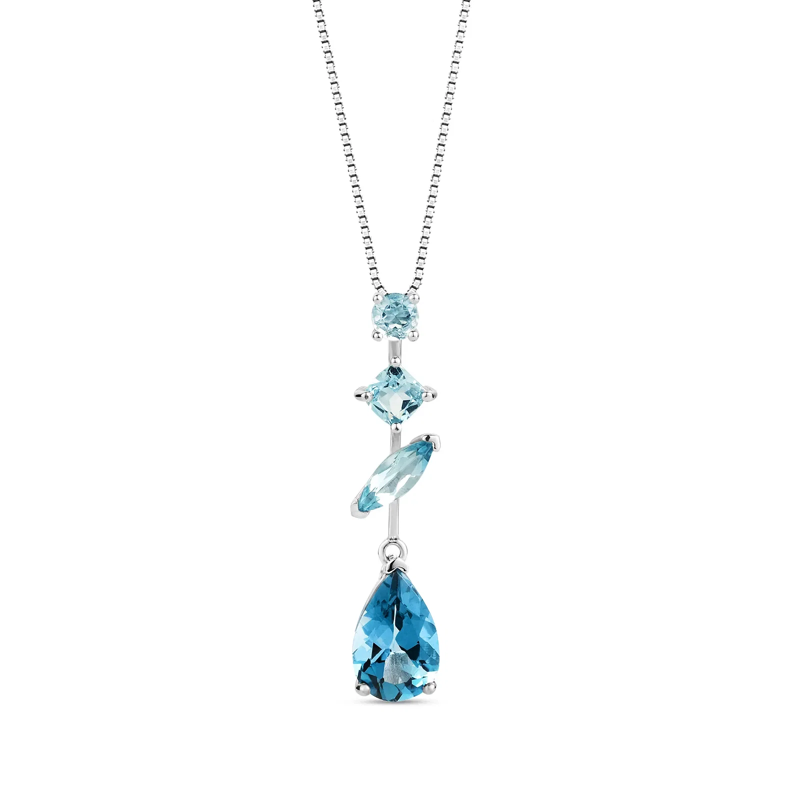Pingente Imperiale em Ouro Branco 18k com Topázio London e Sky — imagem 1