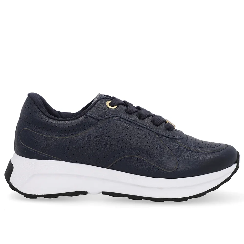 Tênis Casual Couro Azul