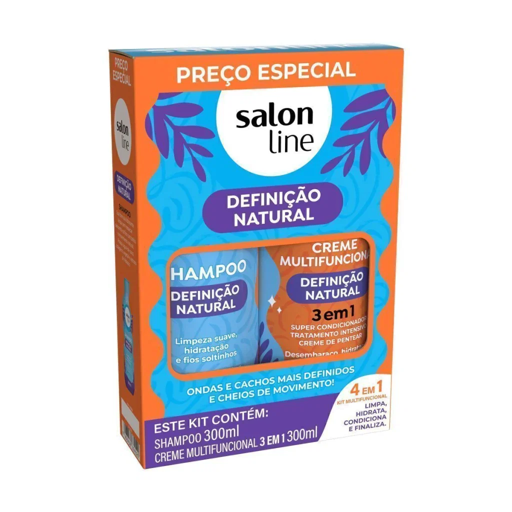 Kit Salon Line Definição Natural Shampoo 300ml + Creme Multifuncional 300ml