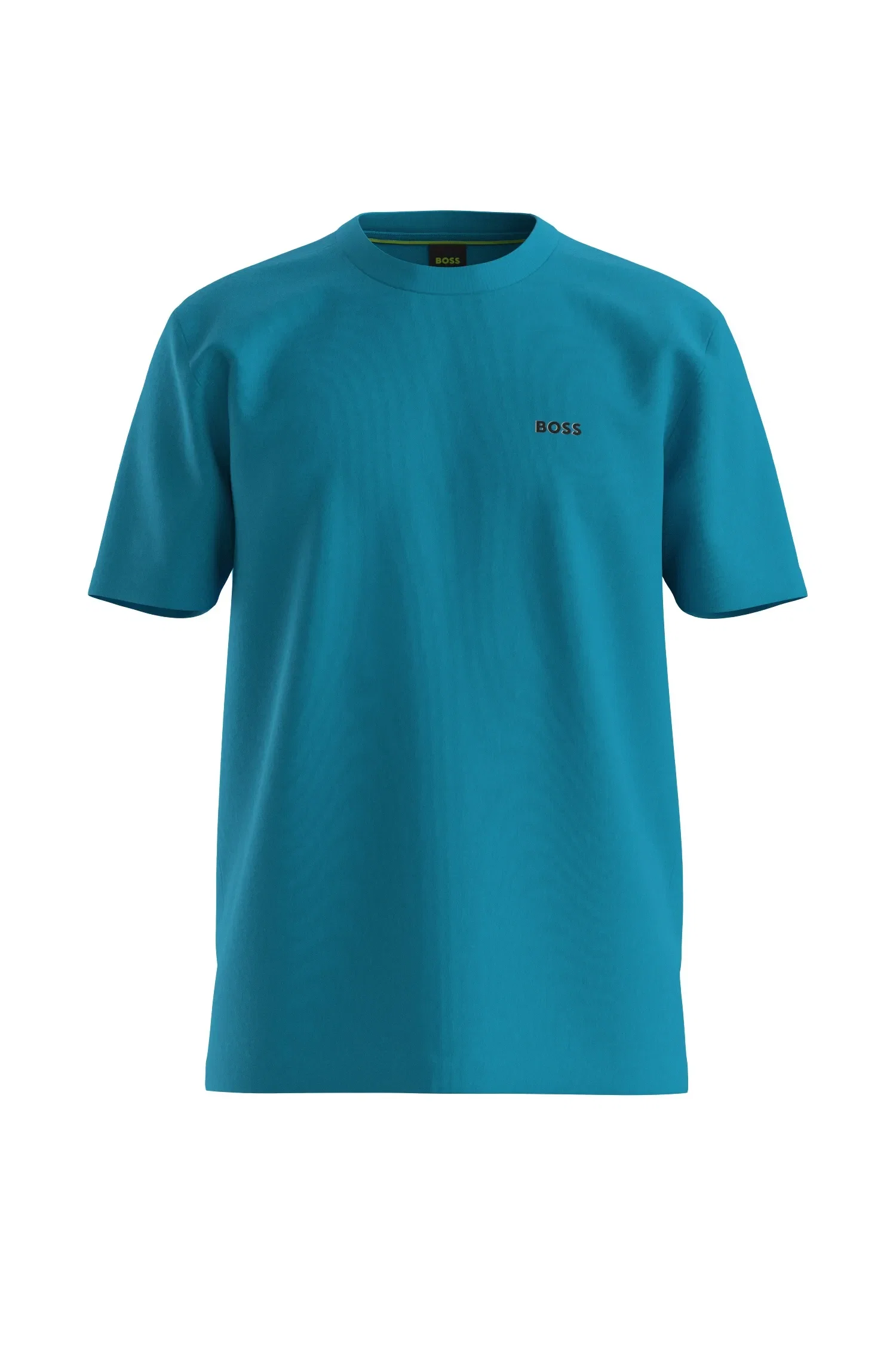 Camiseta Regular Fit Em Algodão Elástico Com Logo Em Contraste — imagem 1
