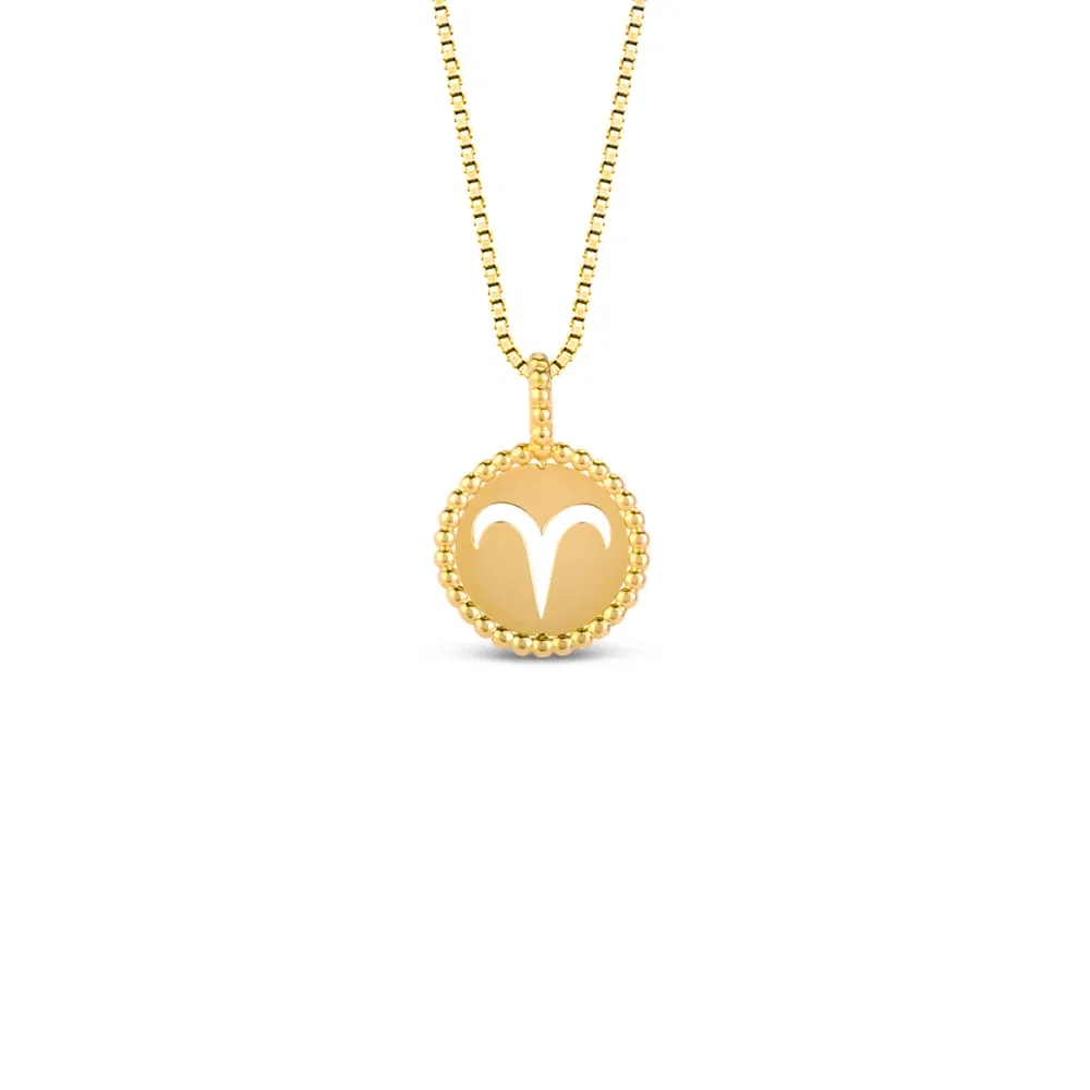 Pingente Signo Áries em Ouro Amarelo 18k, 15mm — imagem 1