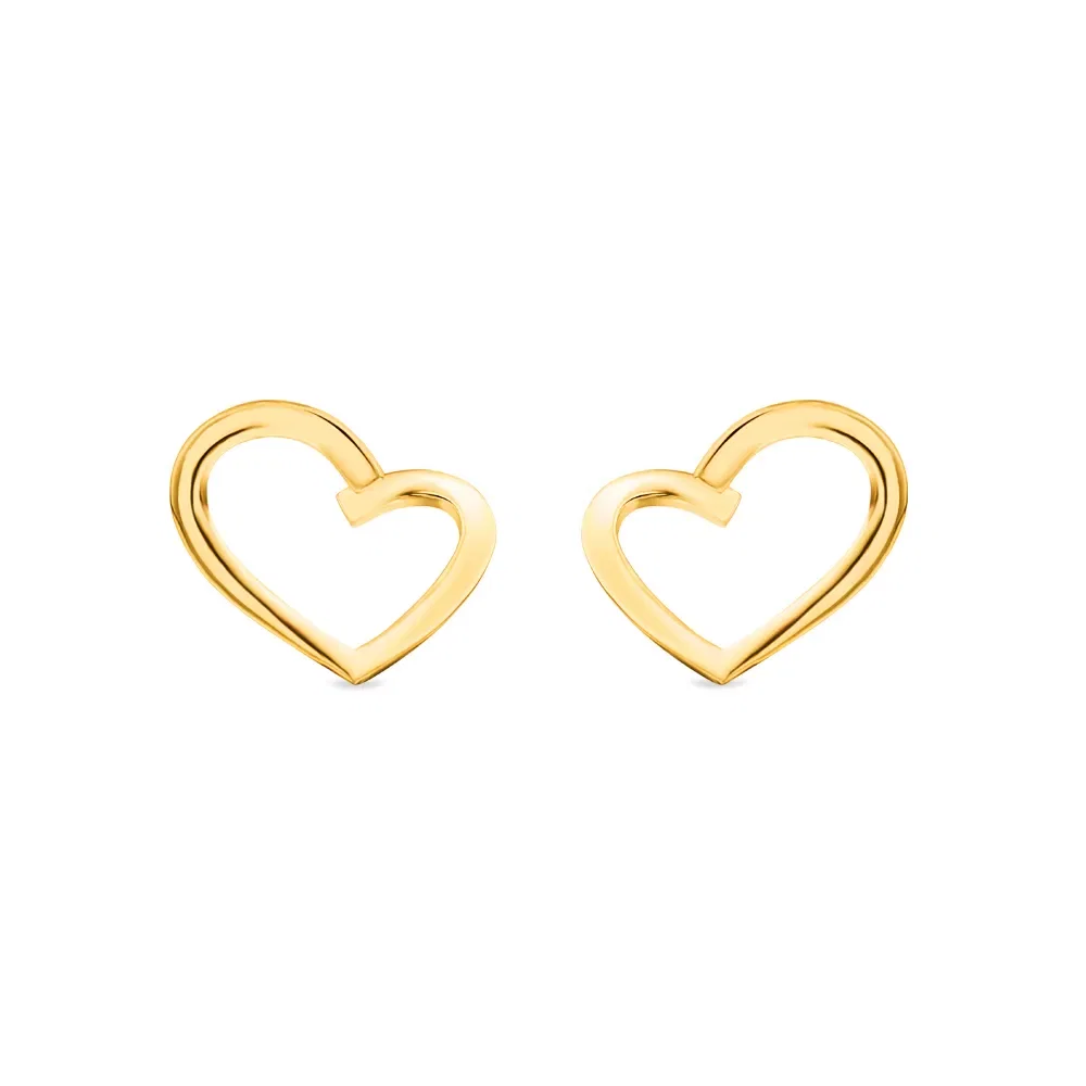 Brinco Life Love Coração em Prata 925 com Banho Ouro Amarelo 18k