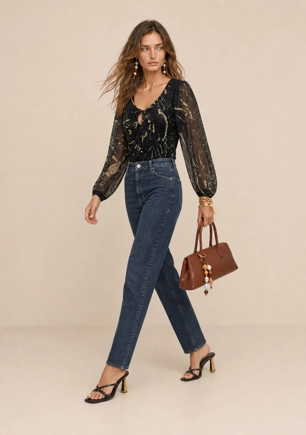 Calça Morena Rosa Skinny Média Azul — imagem 1