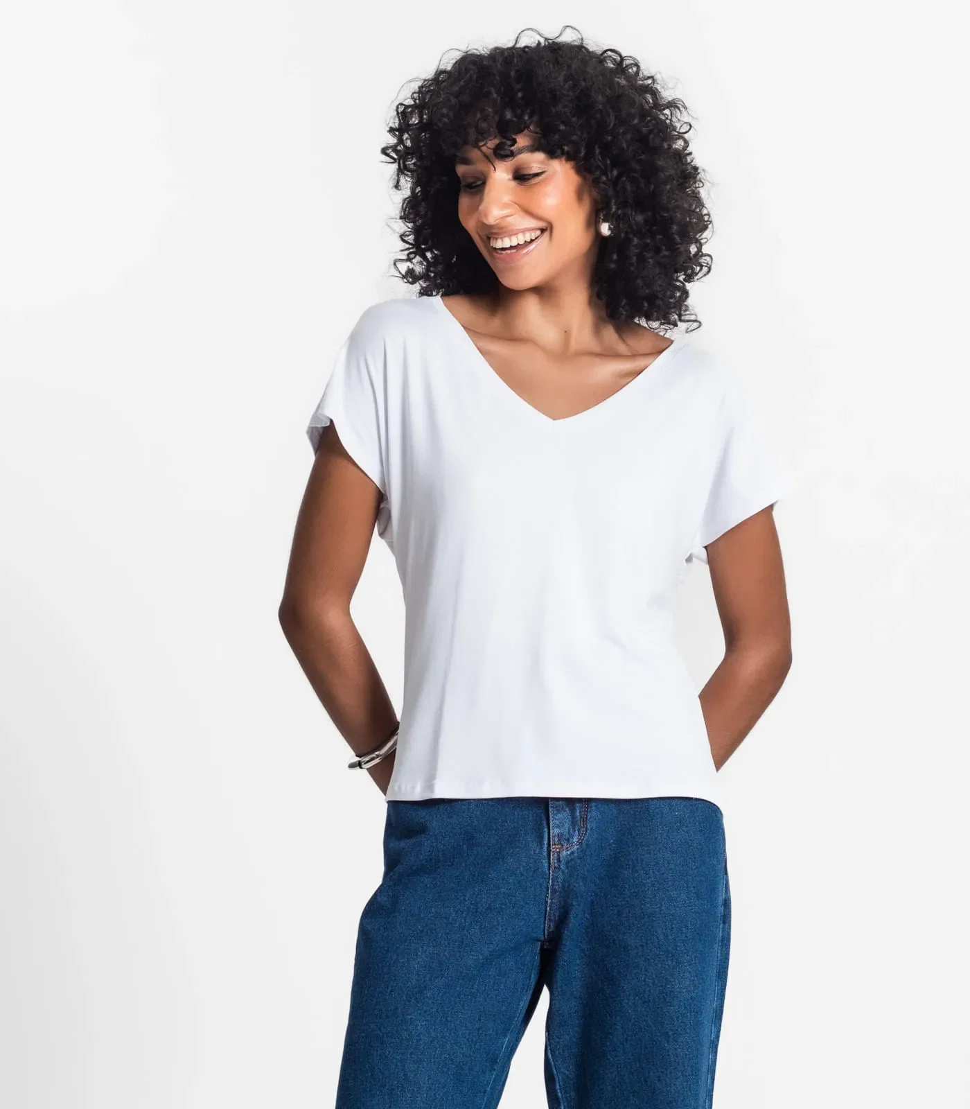 Blusa Feminina Viscotorcion Rovitex Branco