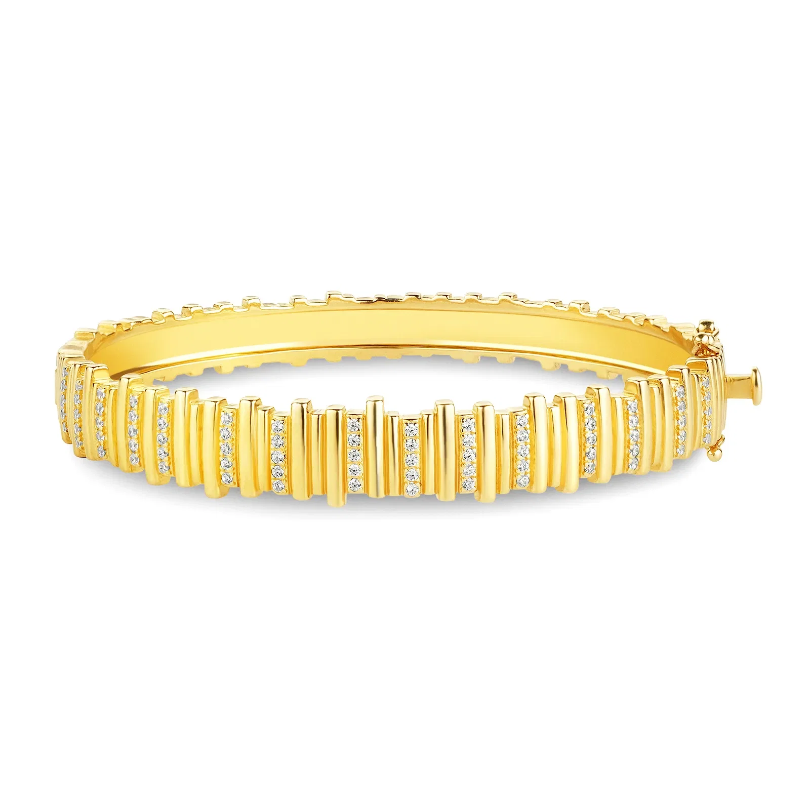 Pulseira Life Dunas em Prata 925 com, Banho de Ouro Amarelo 18k e Pedras Incolores — imagem 1