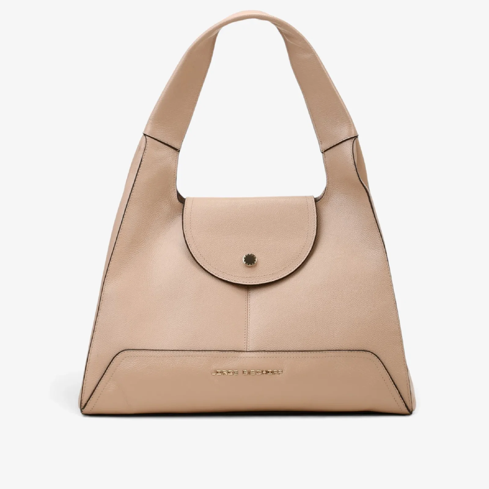 Bolsa De Ombro Nude Areia Couro