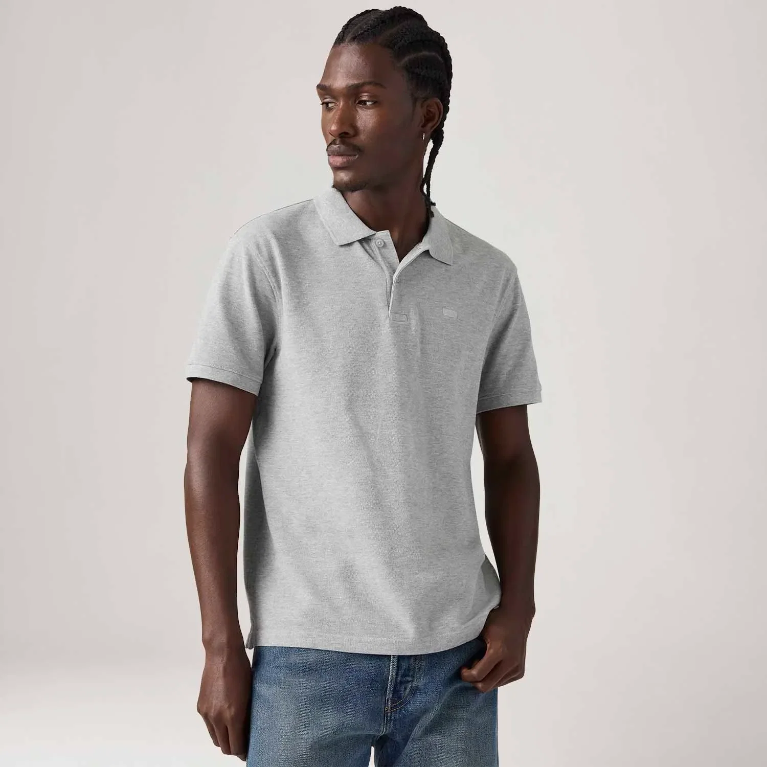 Polo Levi's® Icon Cinza Manga Curta