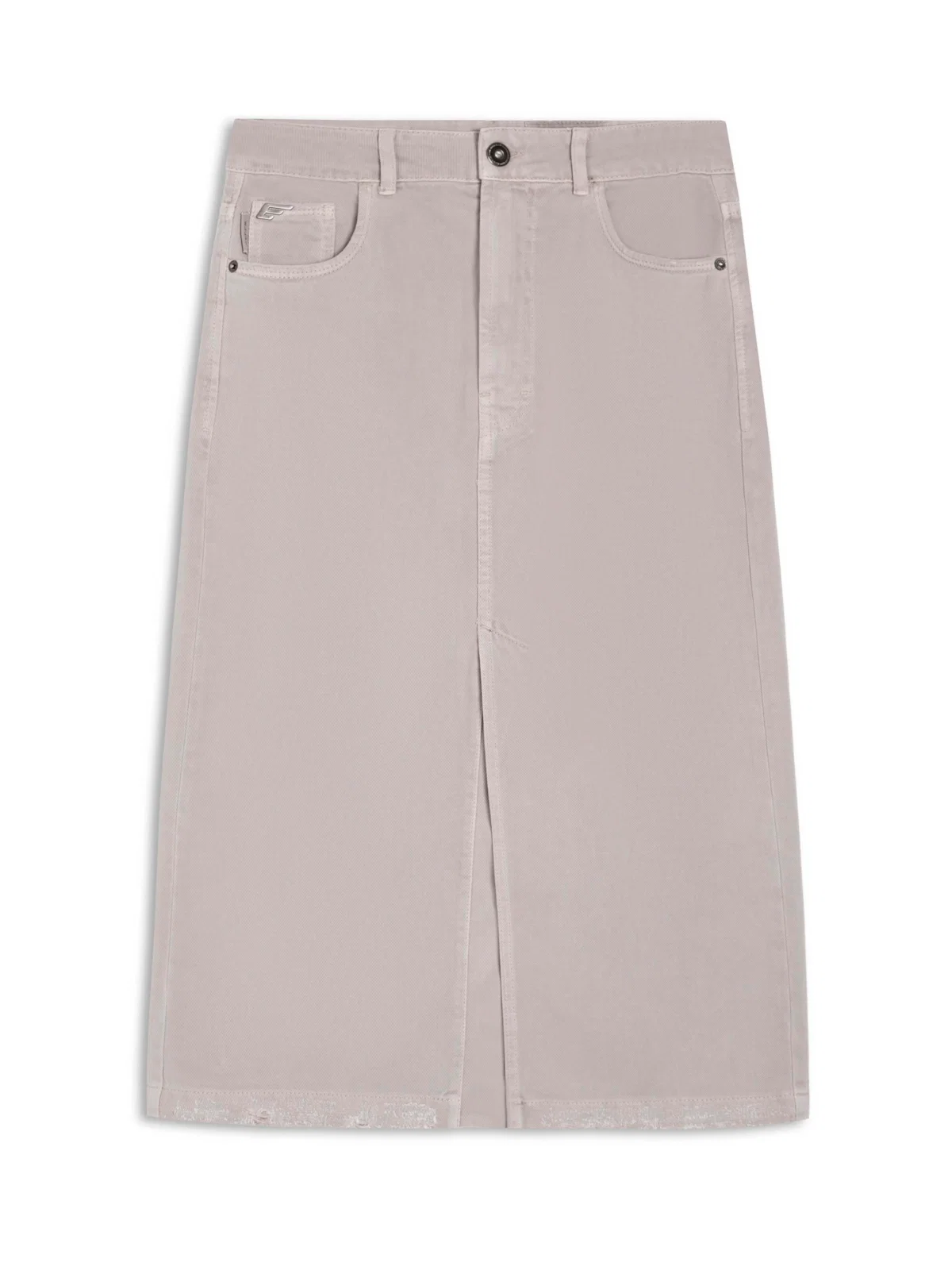 Saia White Denim Midi Zetex Silver — imagem 1