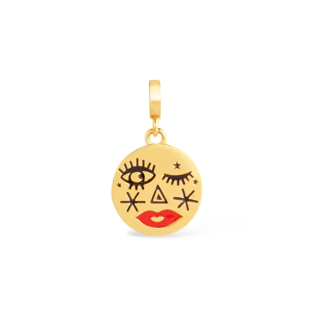 Pingente Life Funtastic Lua em Prata 925 com Banho de Ouro Amarelo 18k e Esmalte — imagem 1