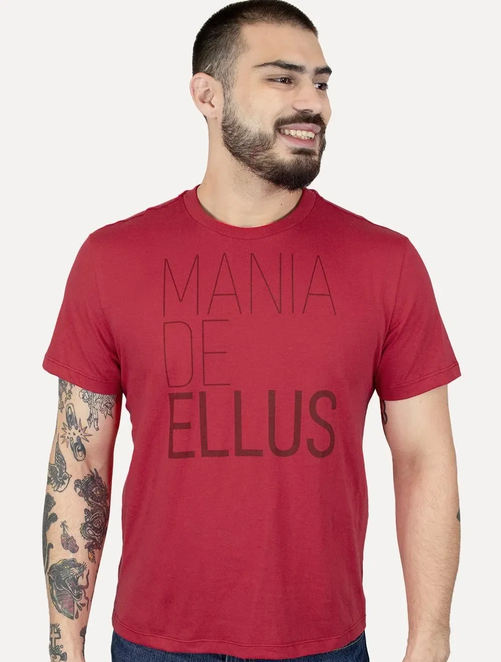 Camiseta Ellus Masculina Mania Logo Vermelha