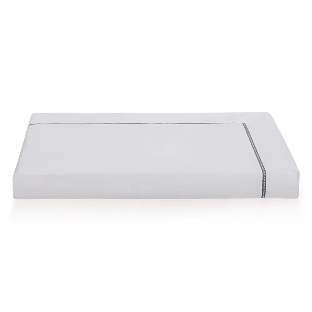 Duvet Cetim 300 Fios Portello Branco / Ardósia
