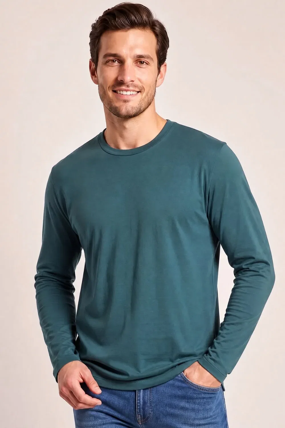 Camiseta Masculina Manga Longa Polo Wear Verde Escuro