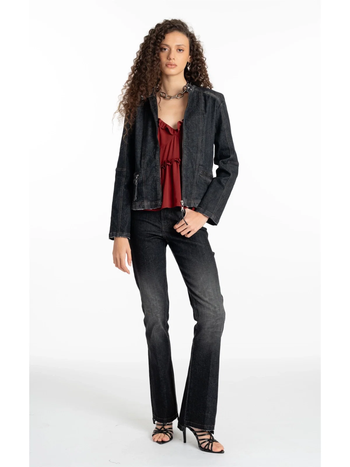Ocean Elastic (Bootcut) 5 Pockets Lav.Black Com Resina — imagem 1