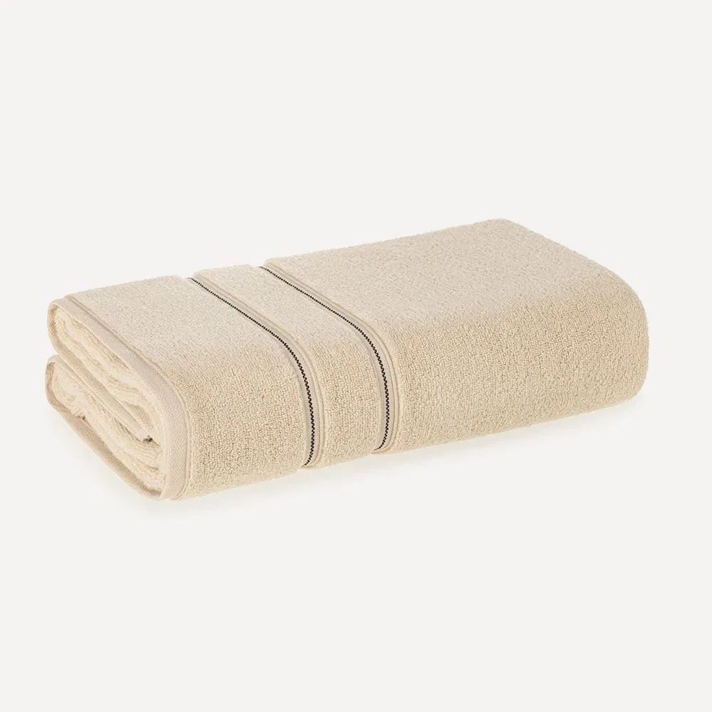 Toalha Fio Zero Twist 100% Algodão Plaza Grão / Preto
