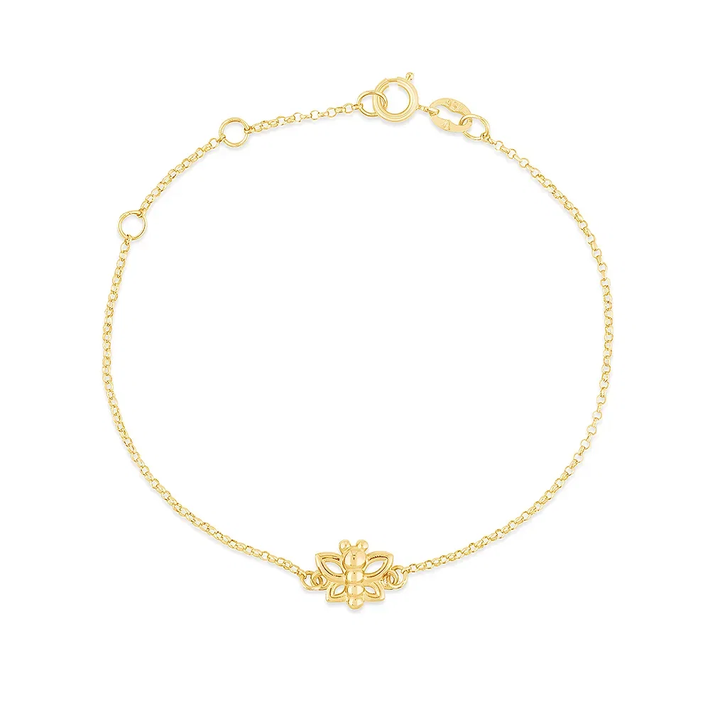Pulseira Baby Borboleta em Ouro Amarelo 18k