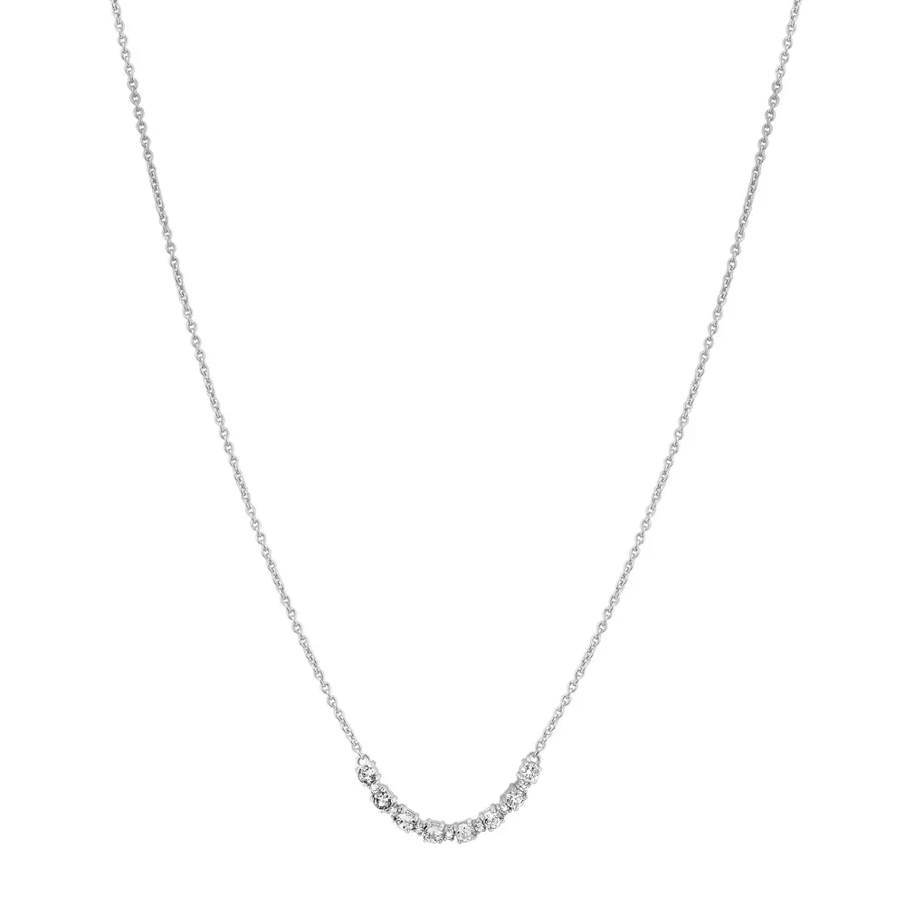 Colar Life Ocean Prata Cravejado Incolor