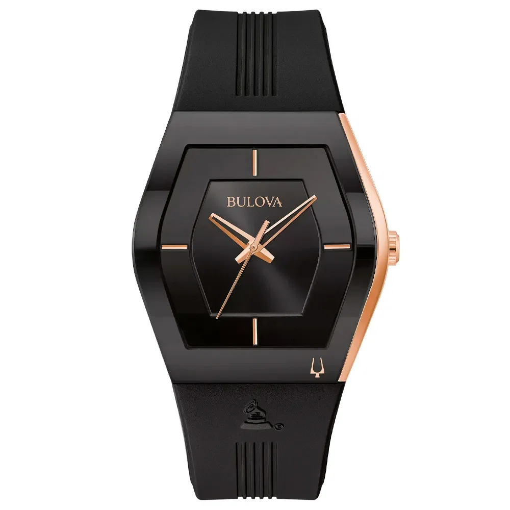 Relógio Bulova Grammy® Unissex Borracha Preta 97A163