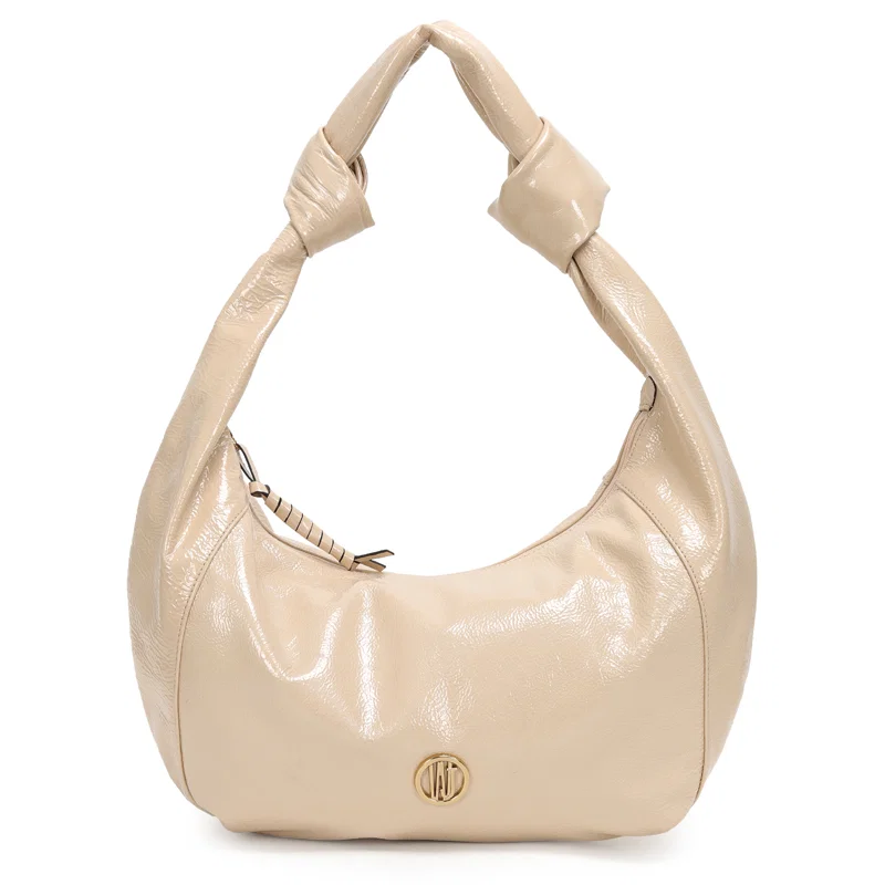 Bolsa Hobo Grande Couro Verniz Alça Soft