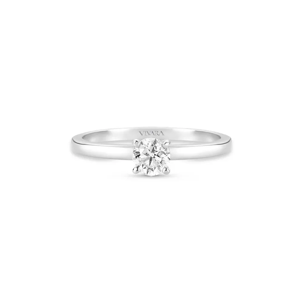 Anel Solitário Classic em Ouro Branco 18k com 0,50ct de Diamante