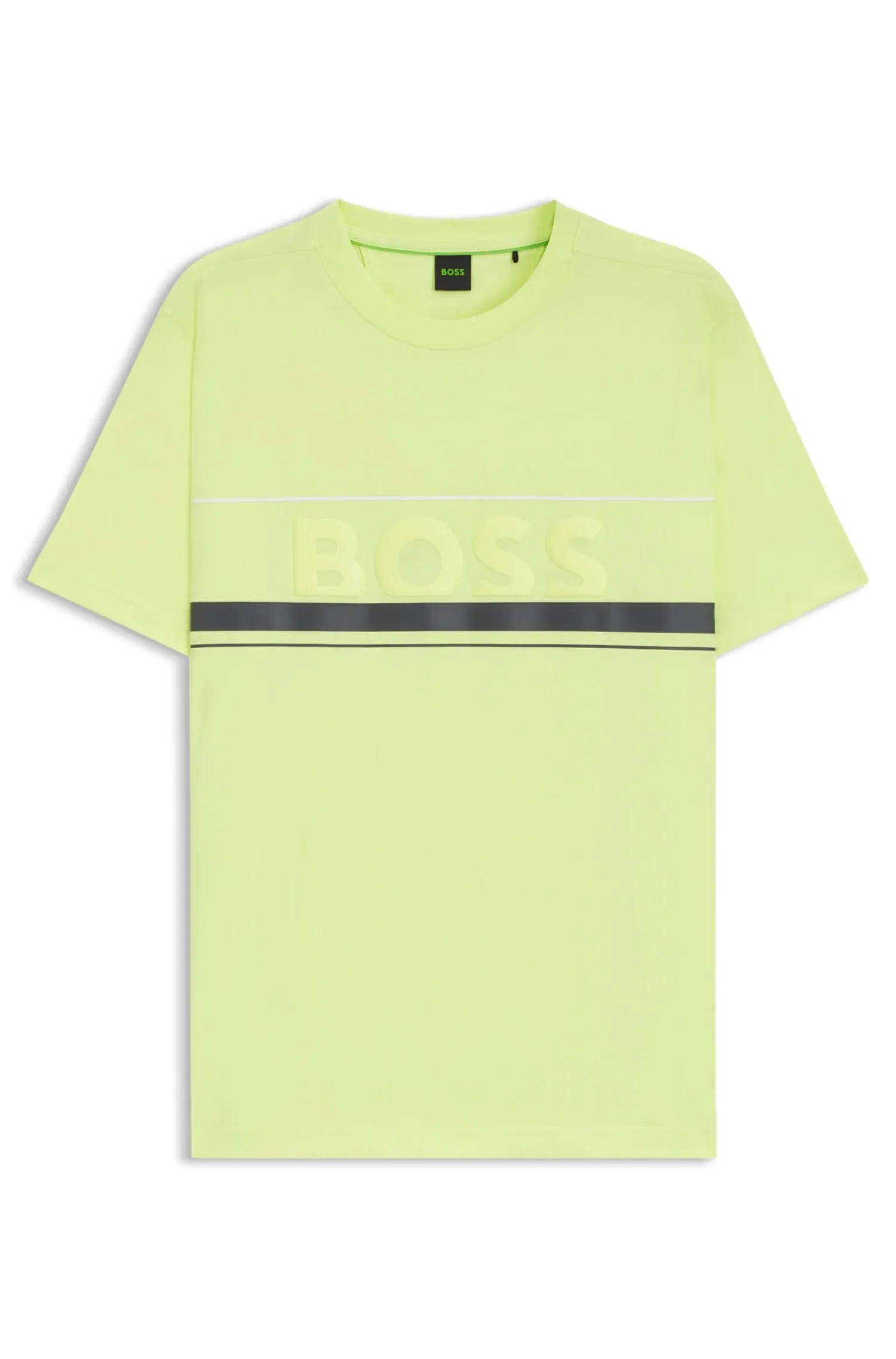Camiseta Em Jersey De Algodão Com Listras E Logo