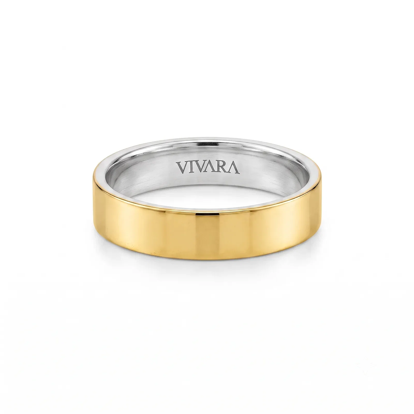 Aliança Romance em Prata 925 e Ouro Amarelo 18k, 4mm