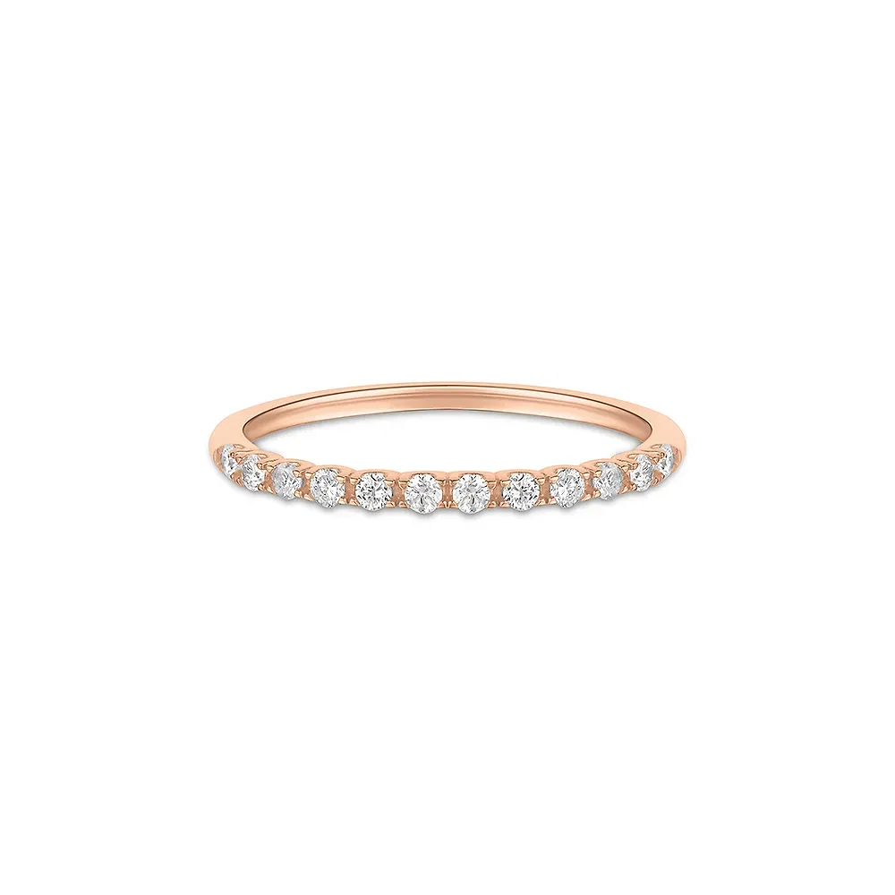Meia Aliança Eternity em Ouro Rosé 18k com Diamantes 0,17 ct — imagem 1