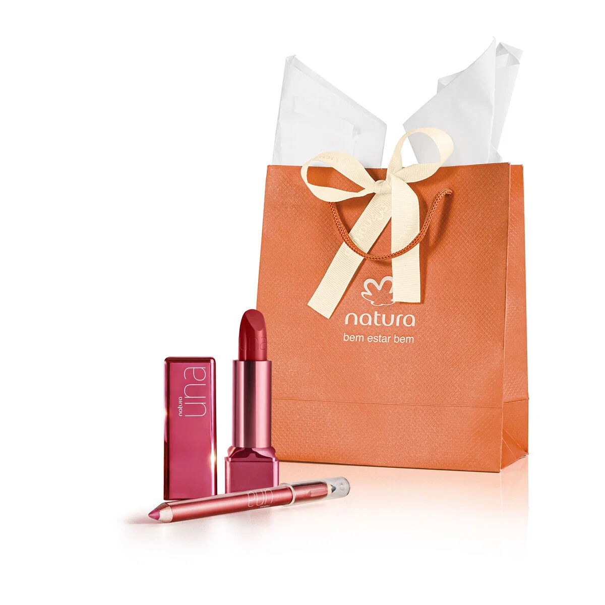Presente Natura Una com Batom Vermelho 1M e Lápis Duo com 3 produtos — imagem 1