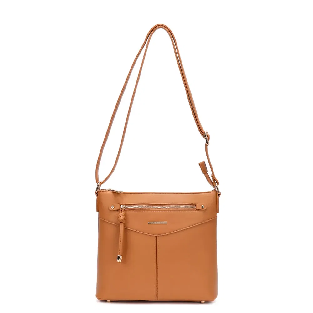 Bolsa Tiracolo Zíper Caramelo — imagem 1