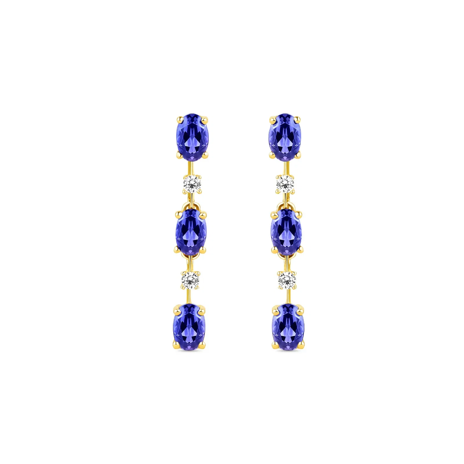 Brinco Duquesa em Ouro Amarelo 18k com Iolita e Diamantes 0,18 ct — imagem 1