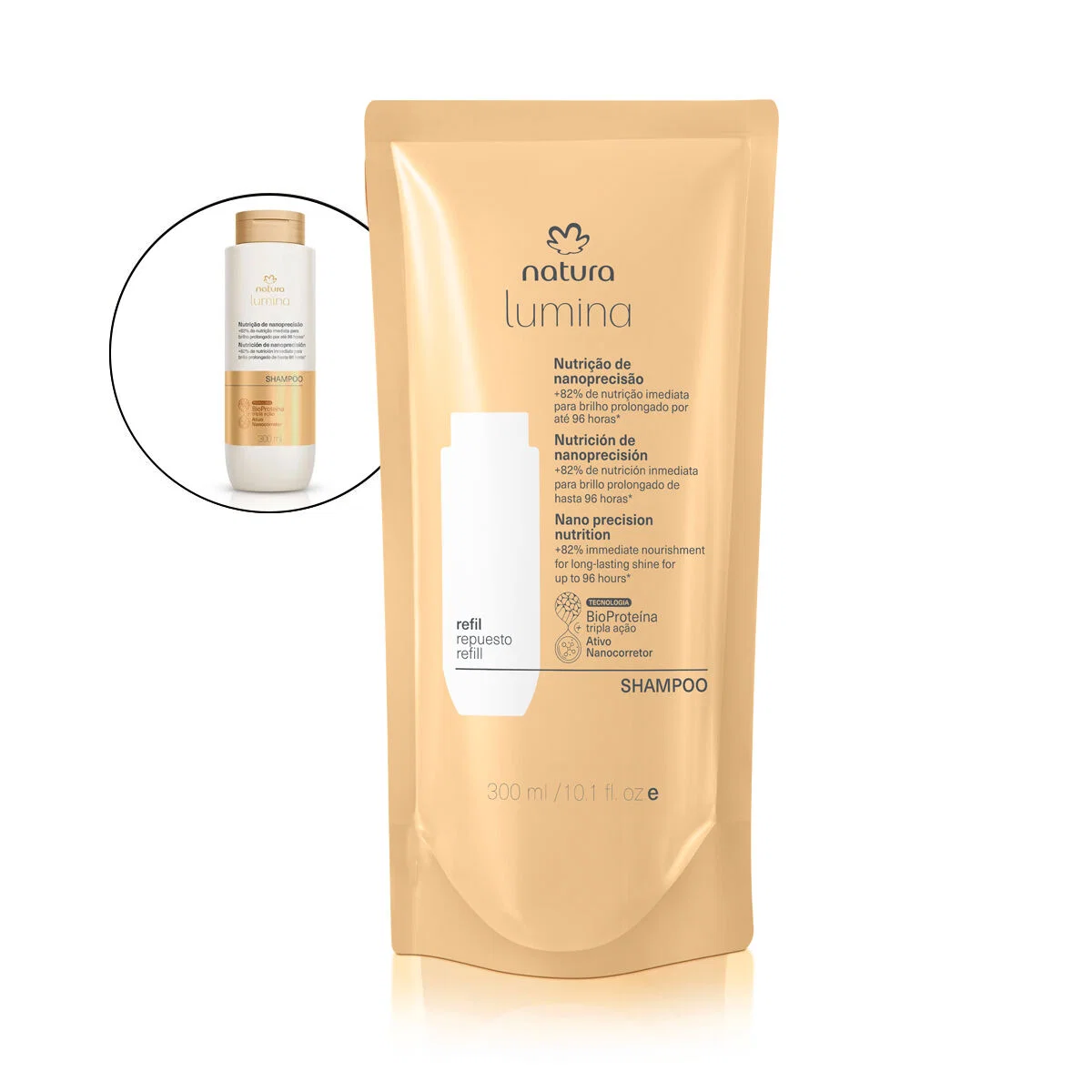 Refil Shampoo Lumina Nutrição de Nanoprecisão 300 ml