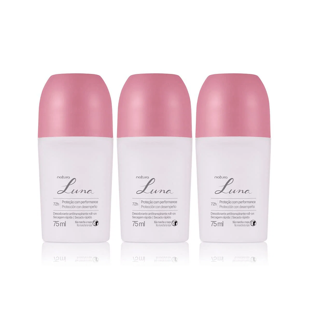 Kit Desodorante Antitranspirante Roll-on Luna 3 un de 75 ml