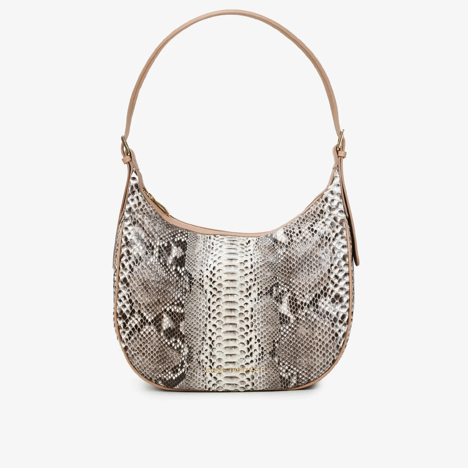 Bolsa Hobo Nude Natural Cobra Python