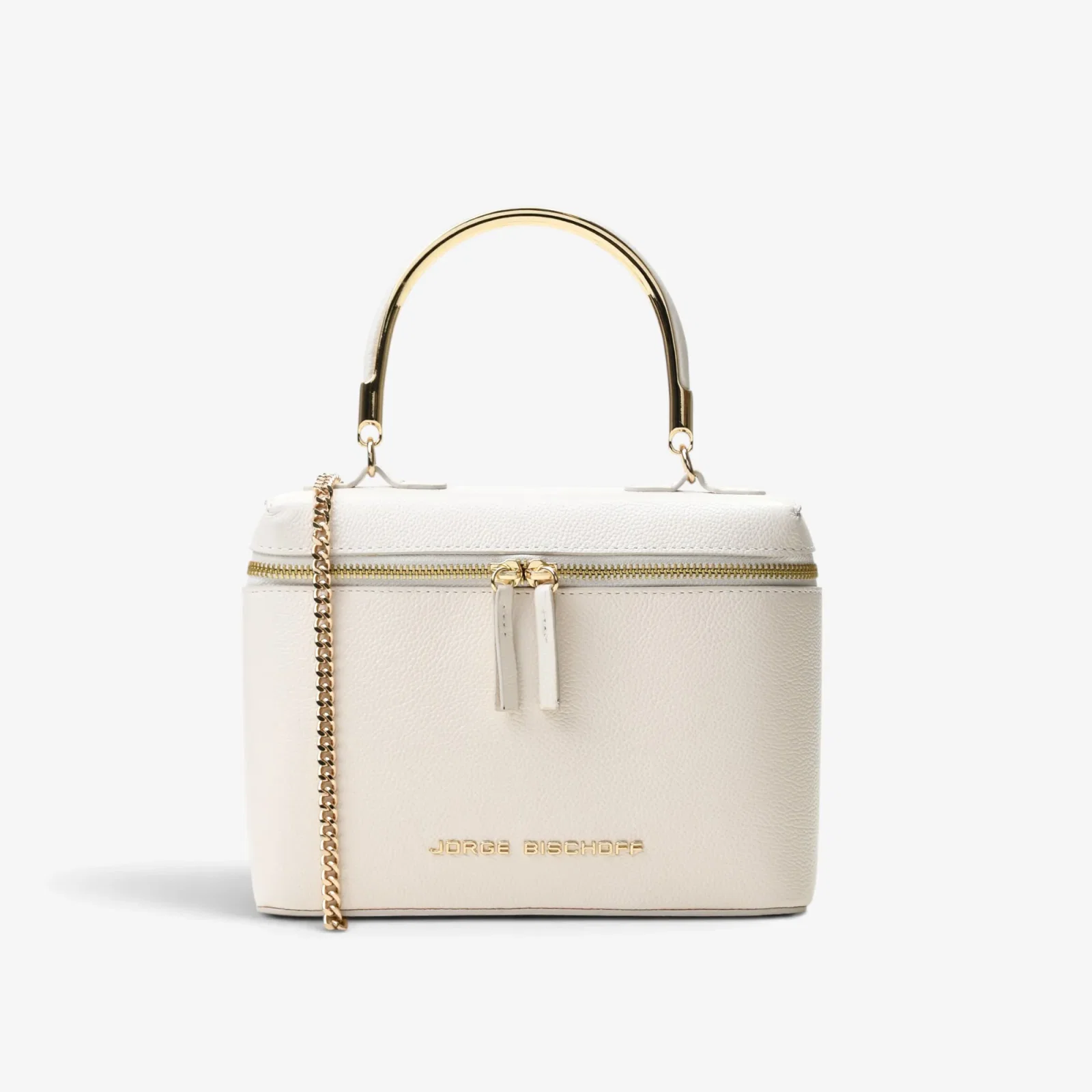 Bolsa Transversal Off White Algodão Couro
