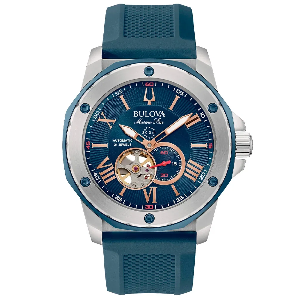 Relógio Bulova Prestige Masculino em Silicone Azul 98A282
