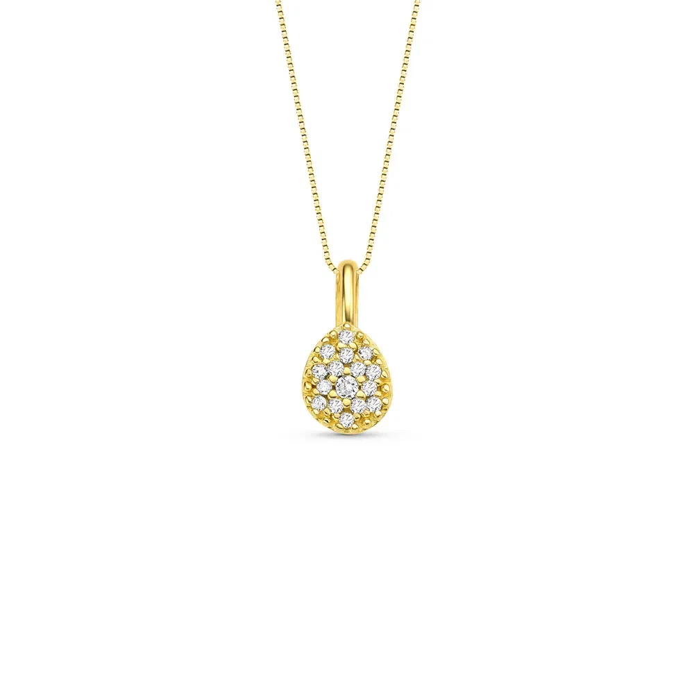 Pingente Pavê Gota em Ouro Amarelo 18k com Diamantes, 11mm — imagem 1