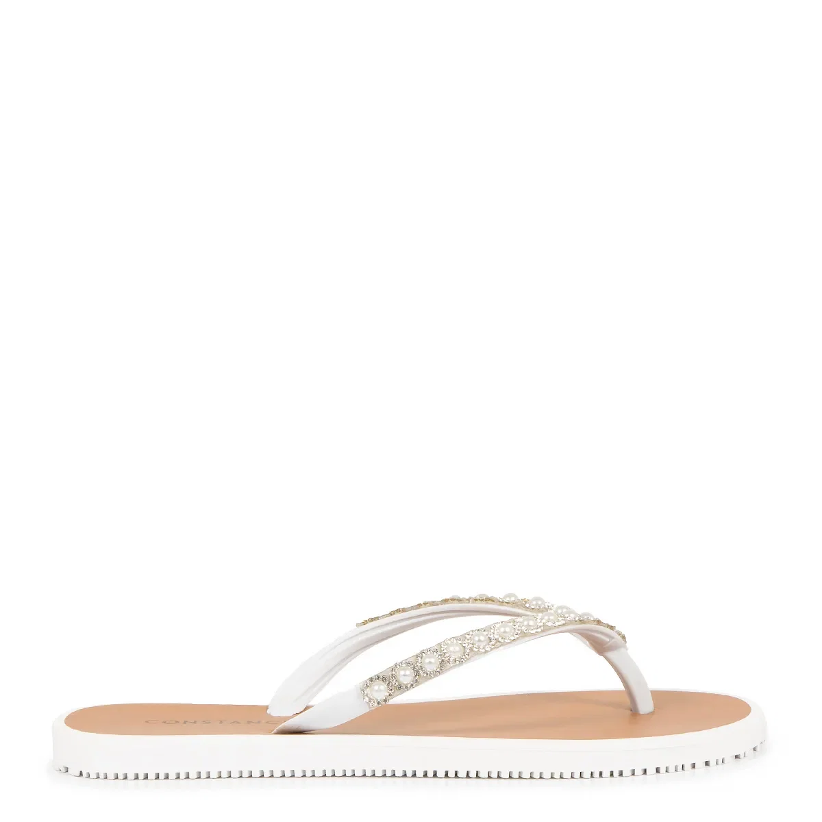 Chinelo Branco Aplicação Pedraria