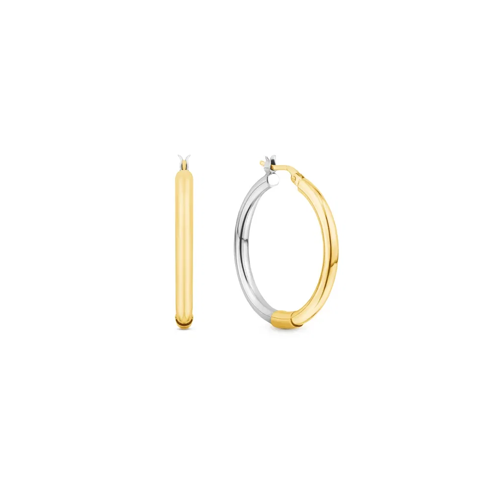Argola em Ouro Branco e Ouro Amarelo 18k, 20mm — imagem 1