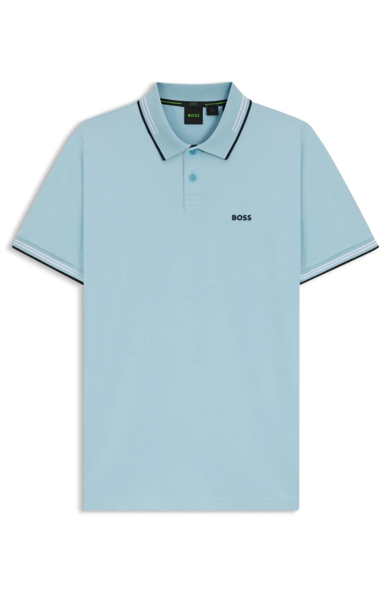 Polo Slim Fit Em Algodão Elástico Com Marca
