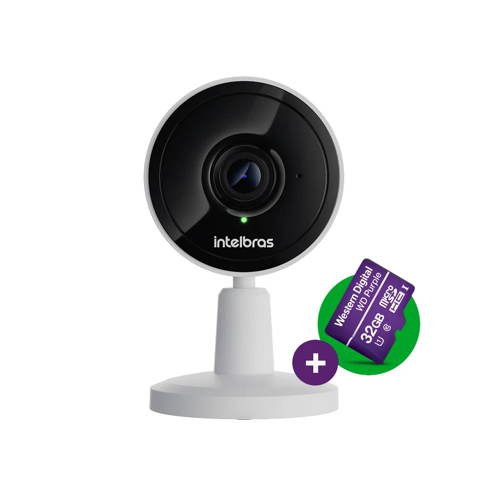 Câmera Inteligente Interna Wi-fi HD com Cartão Micro SD 32 GB IMX1 Branca Intelbras