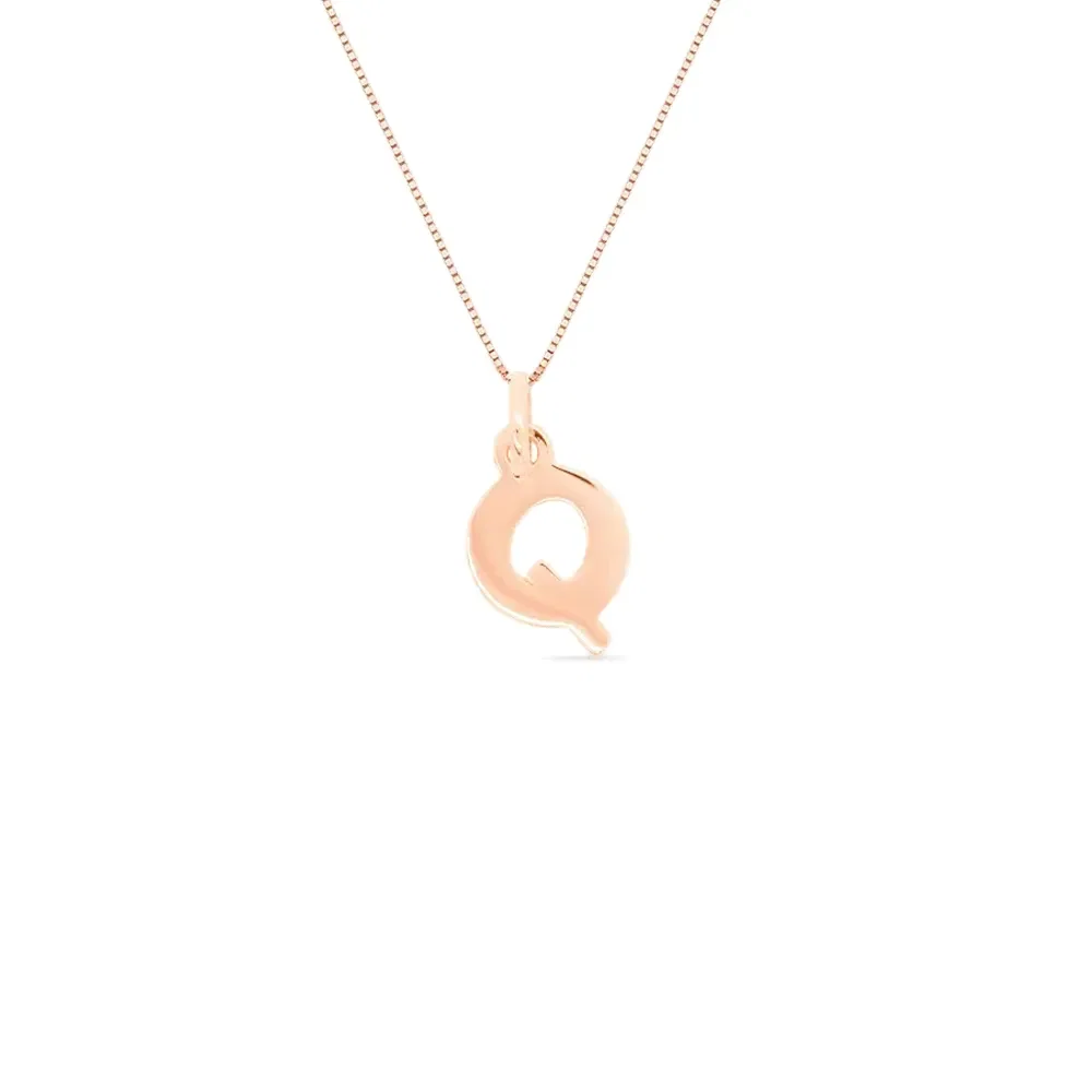Pingente Letra Q em Ouro Rosé 18k, 11mm — imagem 1
