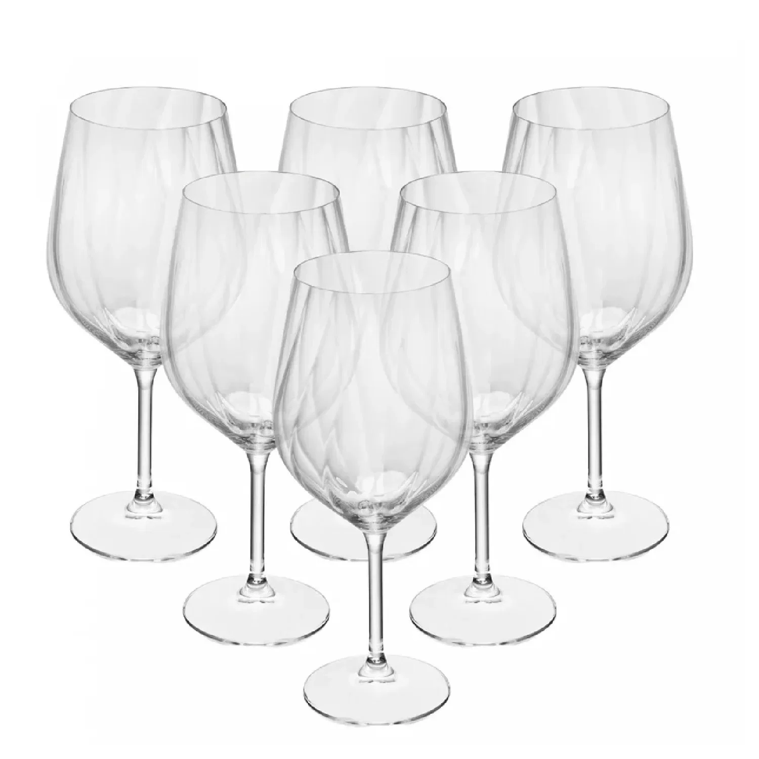 6 Taças de Vinho em Cristal Ecológico Optic 480ml Bohemia