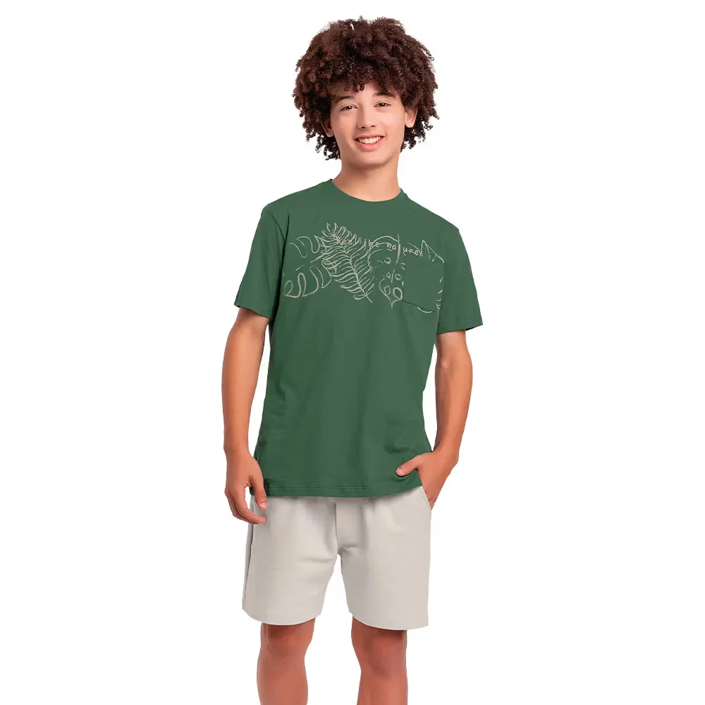 Conjunto camiseta e bermuda com cadarço funcional