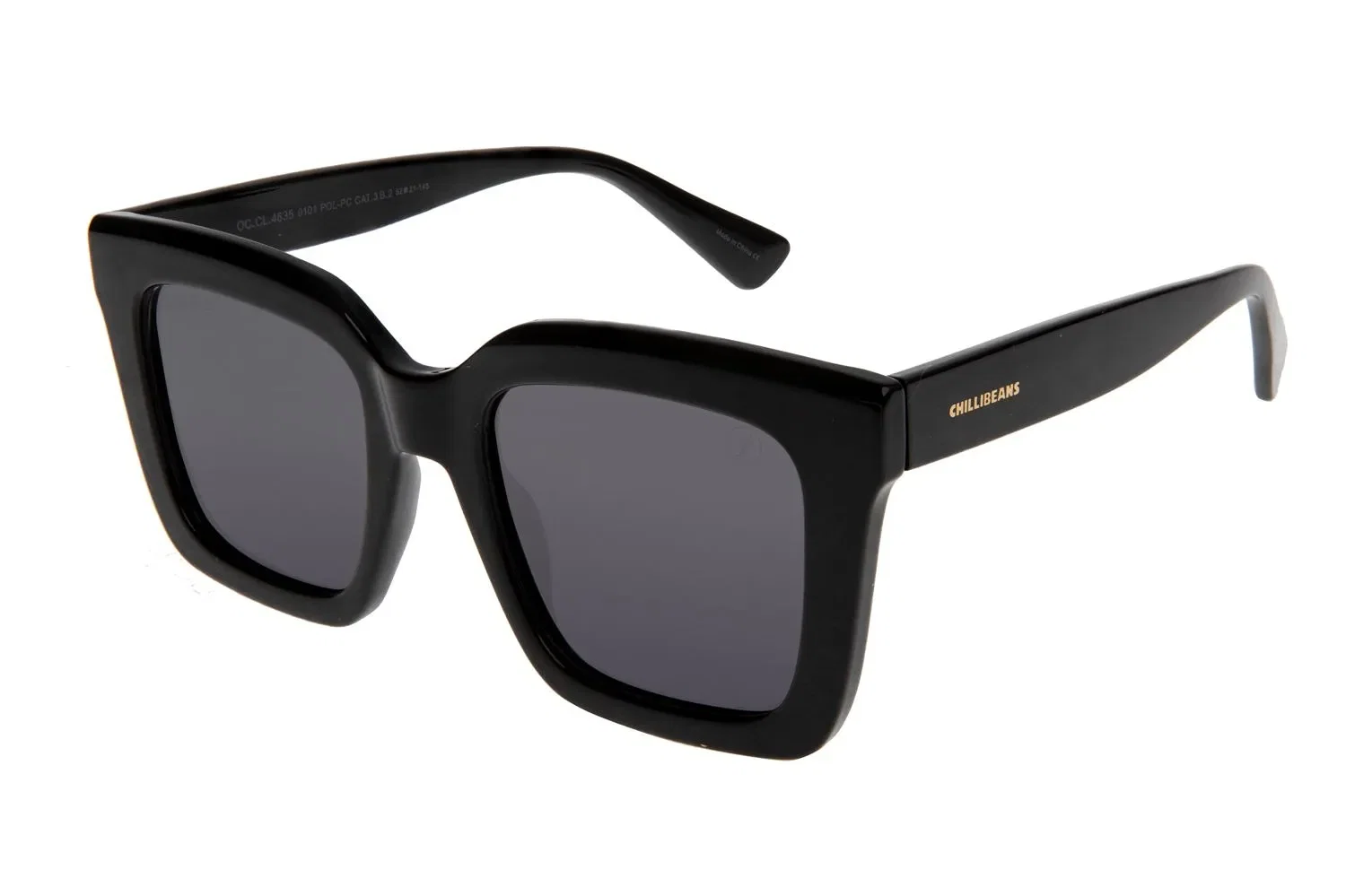 Óculos de Sol Feminino Chilli Beans Quadrado Preto Polarizado