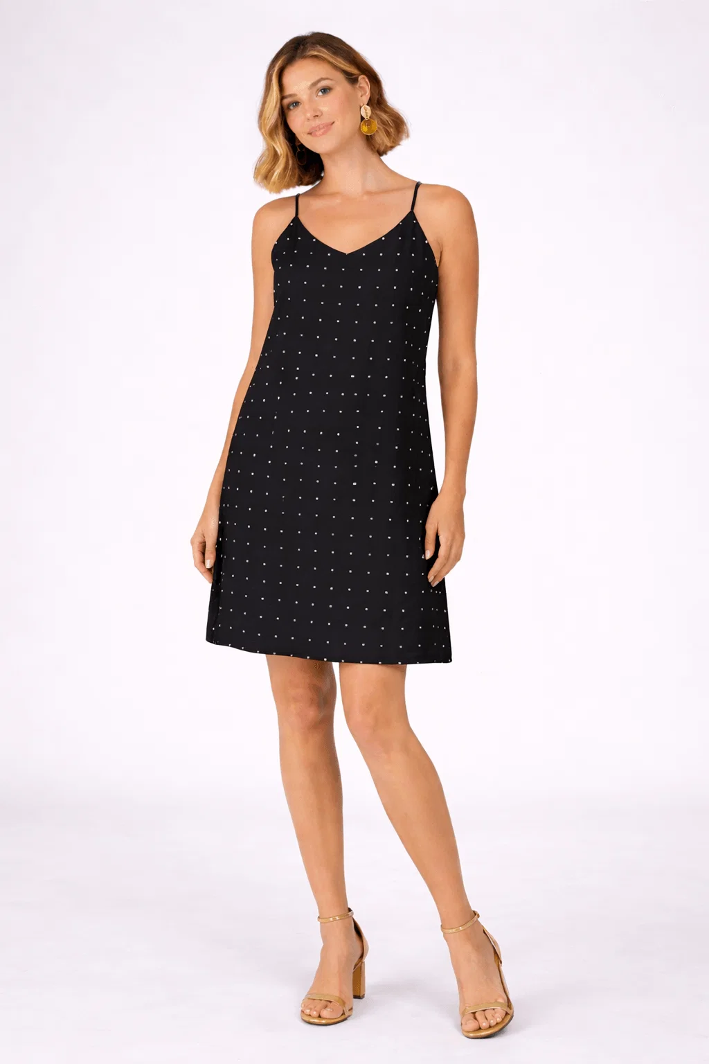 Vestido Curto Brilhos - Preto
