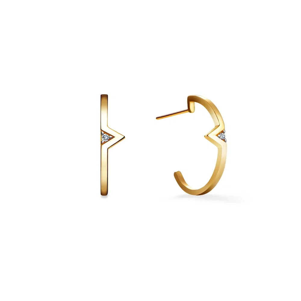 Argola Vivara em Ouro Amarelo 18k com Diamante 0,028ct, 20mm — imagem 1