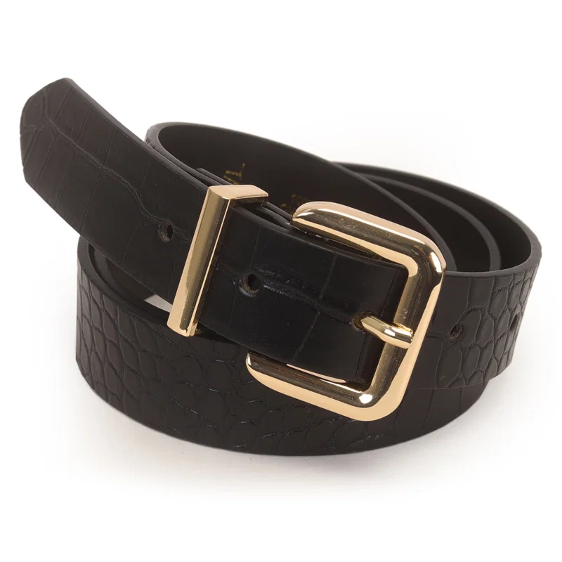 Cinto Feminino Fivela Quadrada Com Passante De Metal 2,8cm
