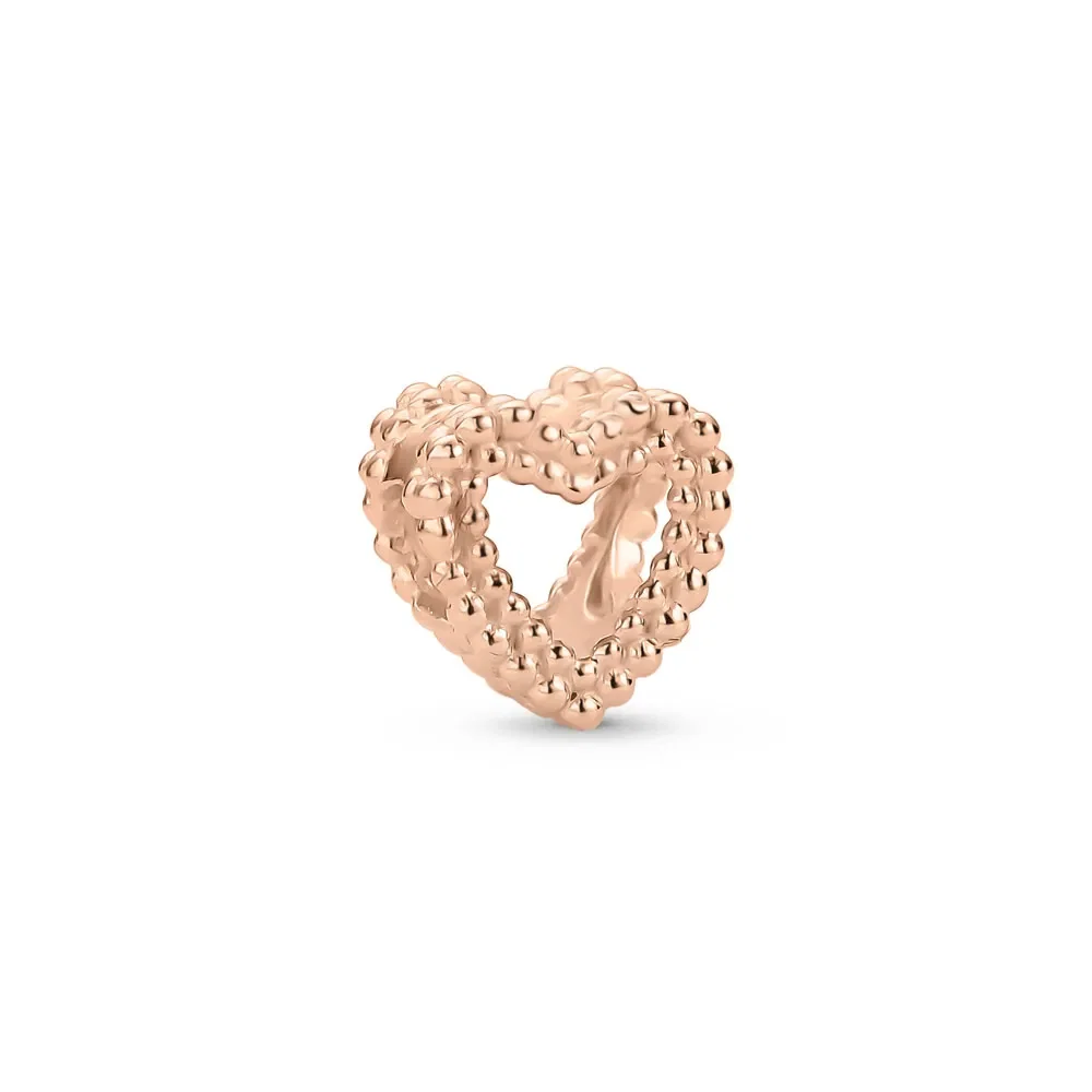 Separador Life Amor Coração Bolinhas em Liga Rosé 18k com Banho de Ouro Rosé 18k