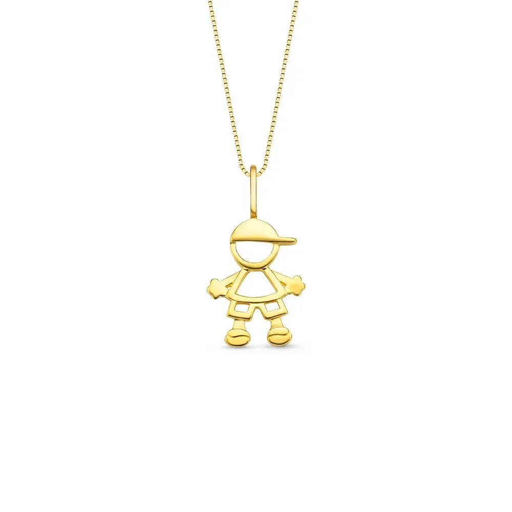 Pingente Menino em Ouro Amarelo 18k, 13mm — imagem 1