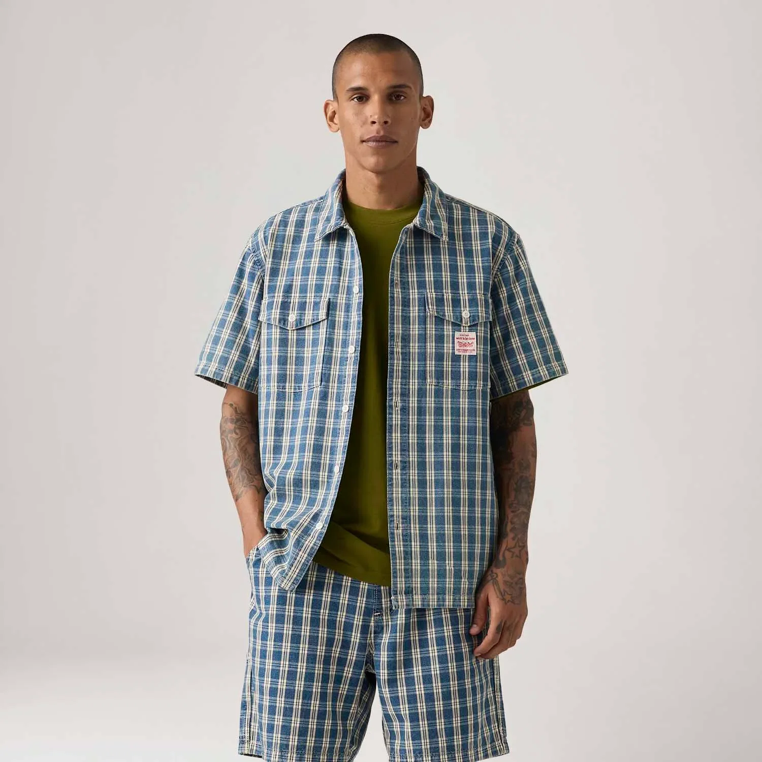 Camisa Levi's® Worker Azul Manga Curta — imagem 1